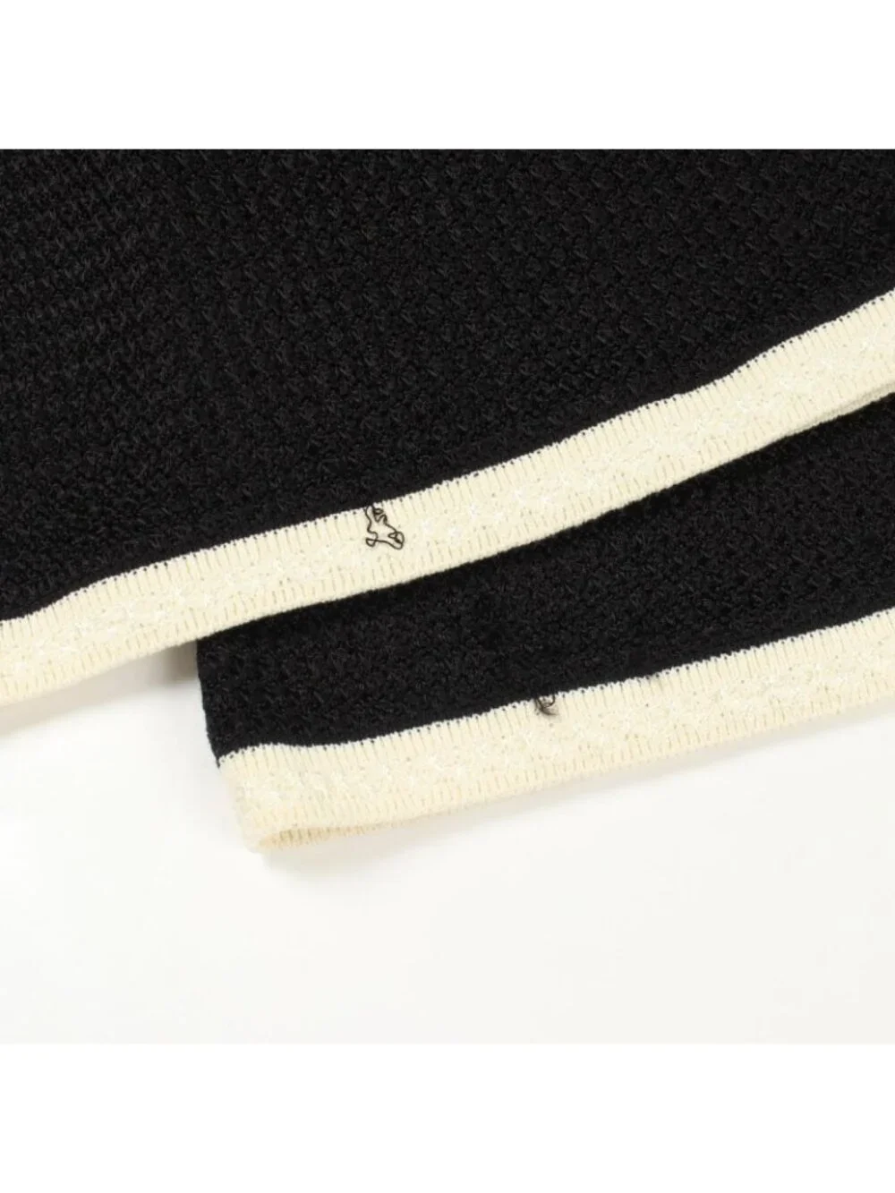 Chanel Pants CC Logo Button Knit Rayon Cotton
